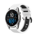 For Garmin Fenix 7S Pro 42mm Sports Two-Color Silicone Watch Band(White+Black)