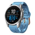 For Garmin Fenix 7S Pro 42mm Lady Lace Punch Silicone Watch Band(Blue)