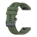 For Garmin Instinct 2 Solar Solid Color Silicone Watch Band(Dark Green)