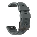 For Garmin Fenix 7 Pro 51mm Sport Pure Color Silicone Watch Band(Charcoal Gray)