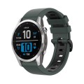 For Garmin Instinct 2 Solar Sports Two-Color Silicone Watch Band(Olive Green+Black)