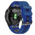 For Garmin Instinct 2X Solar Sports Two-Color Silicone Watch Band(Midnight Blue+Black)