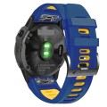 For Garmin Enduro 2 Sports Two-Color Silicone Watch Band(Midnight Blue+Yellow)