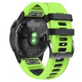 For Garmin Epix Pro 51mm Sports Two-Color Silicone Watch Band(Lime+Black)