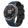 For Garmin Epix Pro 47mm Sports Two-Color Silicone Watch Band(Dark Blue+Black)