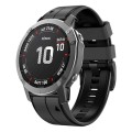 For Garmin Epix Pro 47mm Sports Two-Color Silicone Watch Band(Carbon Ash+Black)
