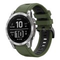 For Garmin Instinct 2X Solar Sports Two-Color Silicone Watch Band(Army Green+Black)