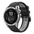 For Garmin Epix Pro 51mm Sports Two-Color Silicone Watch Band(Black+Grey)