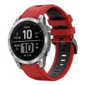 For Garmin Epix Pro 51mm Sports Two-Color Silicone Watch Band(Red+Black)