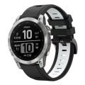For Garmin Instinct 2 Solar Sports Two-Color Silicone Watch Band(Black+White)
