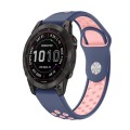 For Garmin Instinct 2 Solar Sports Breathable Silicone Watch Band(Midnight Blue+Pink)