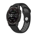 For Garmin Epix Pro 47mm Sports Breathable Silicone Watch Band(Black+Grey)