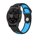 For Garmin Epix Pro 47mm Sports Breathable Silicone Watch Band(Black+Blue)