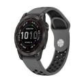 For Garmin Fenix 7 Pro 47mm Sports Breathable Silicone Watch Band(Grey+Black)