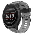 For Garmin Instinct 2X Solar Camouflage Printed Silicone Watch Band(Grey+Army Camouflage)