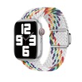 For Apple Watch SE 2022 40mm Nylon Loop Magnetic Buckle Watch Band(White Rainbow)