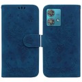 For Motorola Edge 40 Neo Butterfly Rose Embossed Leather Phone Case(Blue)