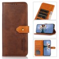 For Honor X5 Plus KHAZNEH Dual-color Cowhide Texture Flip Leather Phone Case(Brown)