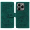For Tecno Spark 20 Pro Butterfly Rose Embossed Leather Phone Case(Green)