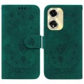 For OPPO A59 5G / A2M Butterfly Rose Embossed Leather Phone Case(Green)