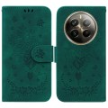 For Realme 12 Pro+ Global Butterfly Rose Embossed Leather Phone Case(Green)