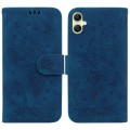 For Samsung Galaxy A05 Butterfly Rose Embossed Leather Phone Case(Blue)