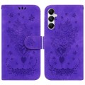 For Samsung Galaxy A05s Butterfly Rose Embossed Leather Phone Case(Purple)