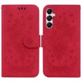 For Samsung Galaxy A05s Butterfly Rose Embossed Leather Phone Case(Red)