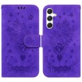 For Samsung Galaxy S24+ 5G Butterfly Rose Embossed Leather Phone Case(Purple)