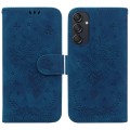 For Samsung Galaxy M55 Butterfly Rose Embossed Leather Phone Case(Blue)