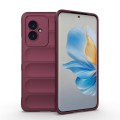 For Honor 100 5G Magic Shield TPU + Flannel Phone Case(Wine Red)