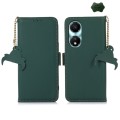 For Honor X5 Plus Genuine Leather Magnetic RFID Leather Phone Case(Green)