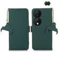 For Honor X7b Genuine Leather Magnetic RFID Leather Phone Case(Green)