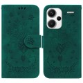 For Xiaomi Redmi Note 13 Pro+ 5G Butterfly Rose Embossed Leather Phone Case(Green)