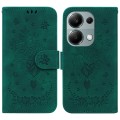 For Xiaomi Redmi Note 13 Pro 4G Butterfly Rose Embossed Leather Phone Case(Green)