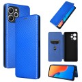 For Xiaomi Redmi 12 4G Carbon Fiber Texture Flip Leather Phone Case(Blue)