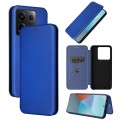 For Xiaomi Redmi Note 13 Pro Carbon Fiber Texture Flip Leather Phone Case(Blue)
