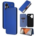 For Xiaomi Redmi Note 13 Pro+ 5G Carbon Fiber Texture Flip Leather Phone Case(Blue)