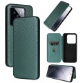 For Xiaomi 14 Pro Carbon Fiber Texture Flip Leather Phone Case(Green)