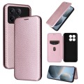 For Xiaomi Redmi K70E 5G Carbon Fiber Texture Flip Leather Phone Case(Pink)