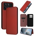 For Xiaomi Redmi K70E 5G Carbon Fiber Texture Flip Leather Phone Case(Brown)