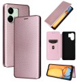 For Xiaomi Redmi 13C 5G / 4G Carbon Fiber Texture Flip Leather Phone Case(Pink)