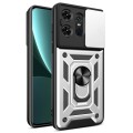 For Motorola Edge 50 Pro Global Sliding Camera Cover Design TPU Hybrid PC Phone Case(Silver)