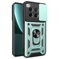 For OnePlus 12 5G Global Sliding Camera Cover Design TPU Hybrid PC Phone Case(Mint Green)