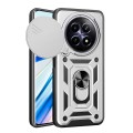 For Realme 12 5G Global Sliding Camera Cover Design TPU Hybrid PC Phone Case(Silver)