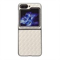 For Samsung Galaxy Z Flip5 5G Woven Texture Folding Phone Case(Beige)