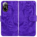 For Realme C67 4G Global Tiger Embossing Pattern Flip Leather Phone Case(Purple)