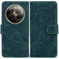 For Realme 12 Pro+ Global Tiger Embossing Pattern Flip Leather Phone Case(Green)