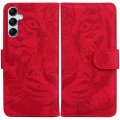 For Samsung Galaxy A15 Tiger Embossing Pattern Flip Leather Phone Case(Red)