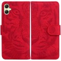 For Samsung Galaxy A05 Tiger Embossing Pattern Flip Leather Phone Case(Red)